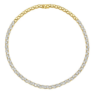 Petite Trillion Diamond Tennis Necklace