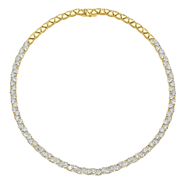 Petite Trillion Diamond Tennis Necklace by Logan Hollowell Jewelry
