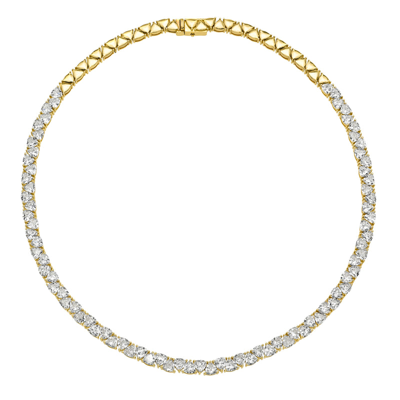 Petite Trillion Diamond Tennis Necklace by Logan Hollowell Jewelry