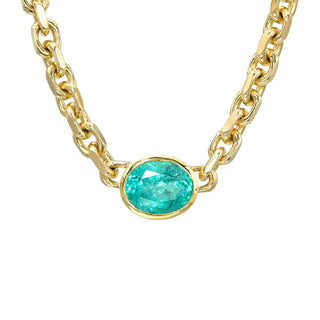 Paraiba Queen Chain Necklace by Logan Hollowell Jewelry