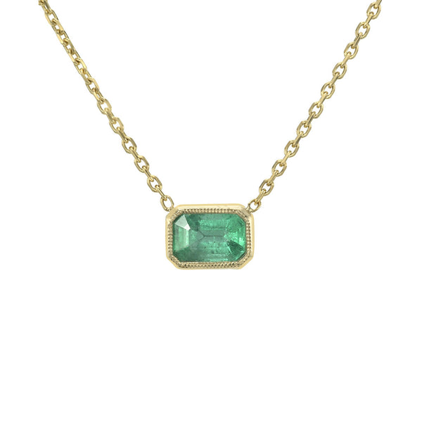 Icon Queen Necklace Emerald Yellow Gold by Logan Hollowell Jewelry