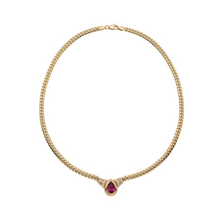 Rubellite Mini Maison Rose Necklace by Logan Hollowell Jewelry