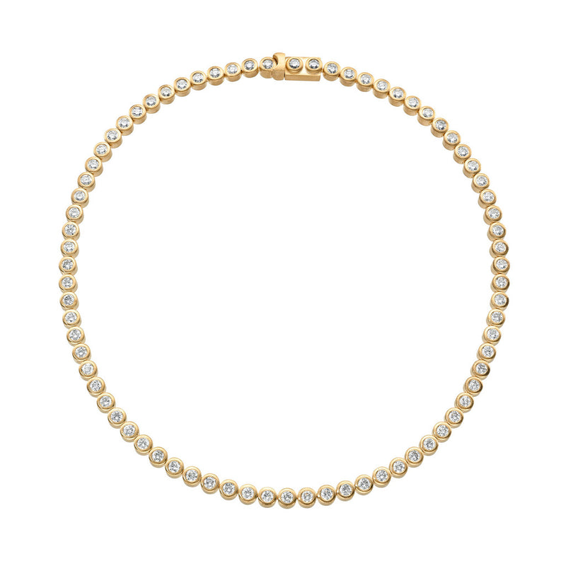 Diamond Bubble Tennis Necklace Rose Gold by Logan Hollowell Jewelry
