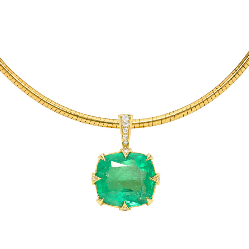 Queen 2.0 Omega Emerald Necklace Emerald by Logan Hollowell Jewelry