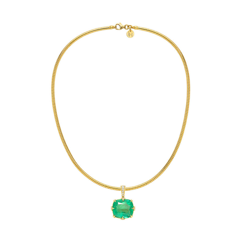Queen 2.0 Omega Emerald Necklace by Logan Hollowell Jewelry