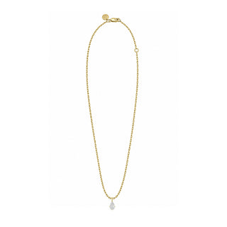 Solitaire Water Drop Diamond Necklace by Logan Hollowell Jewelry