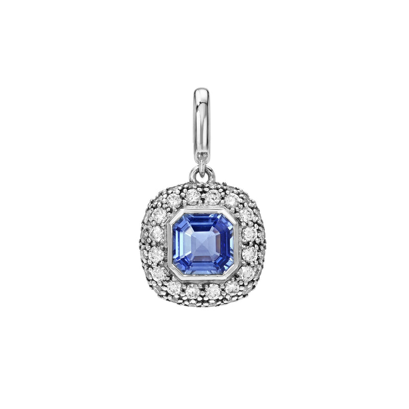 Blue Sapphire Pop Rocks Pendant White Gold by Logan Hollowell Jewelry