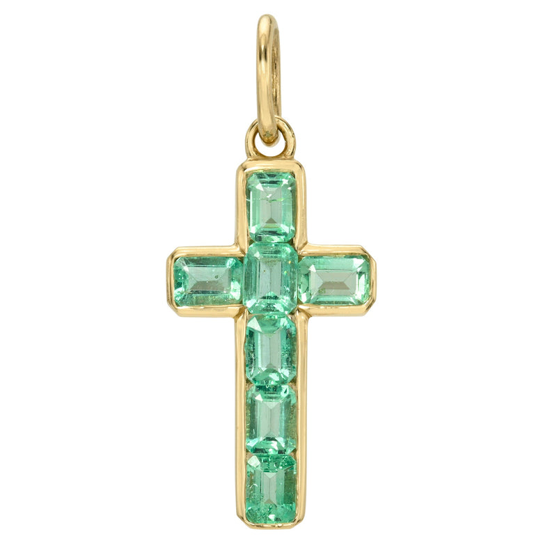 Emerald Channel Faith Pendant Pendant Only Yellow Gold by Logan Hollowell Jewelry
