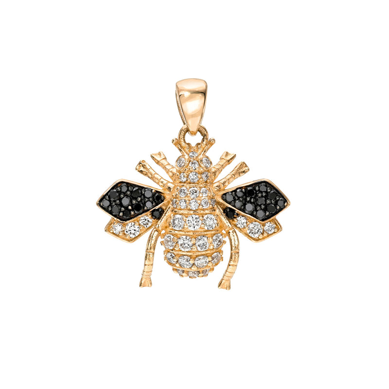Diamond Arista Bee Pendant Rose Gold by Logan Hollowell Jewelry