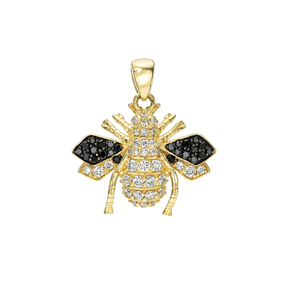 Diamond Arista Bee Pendant Yellow Gold by Logan Hollowell Jewelry