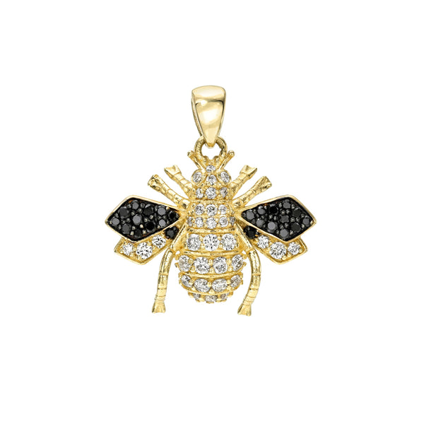 Diamond Arista Bee Pendant Yellow Gold by Logan Hollowell Jewelry