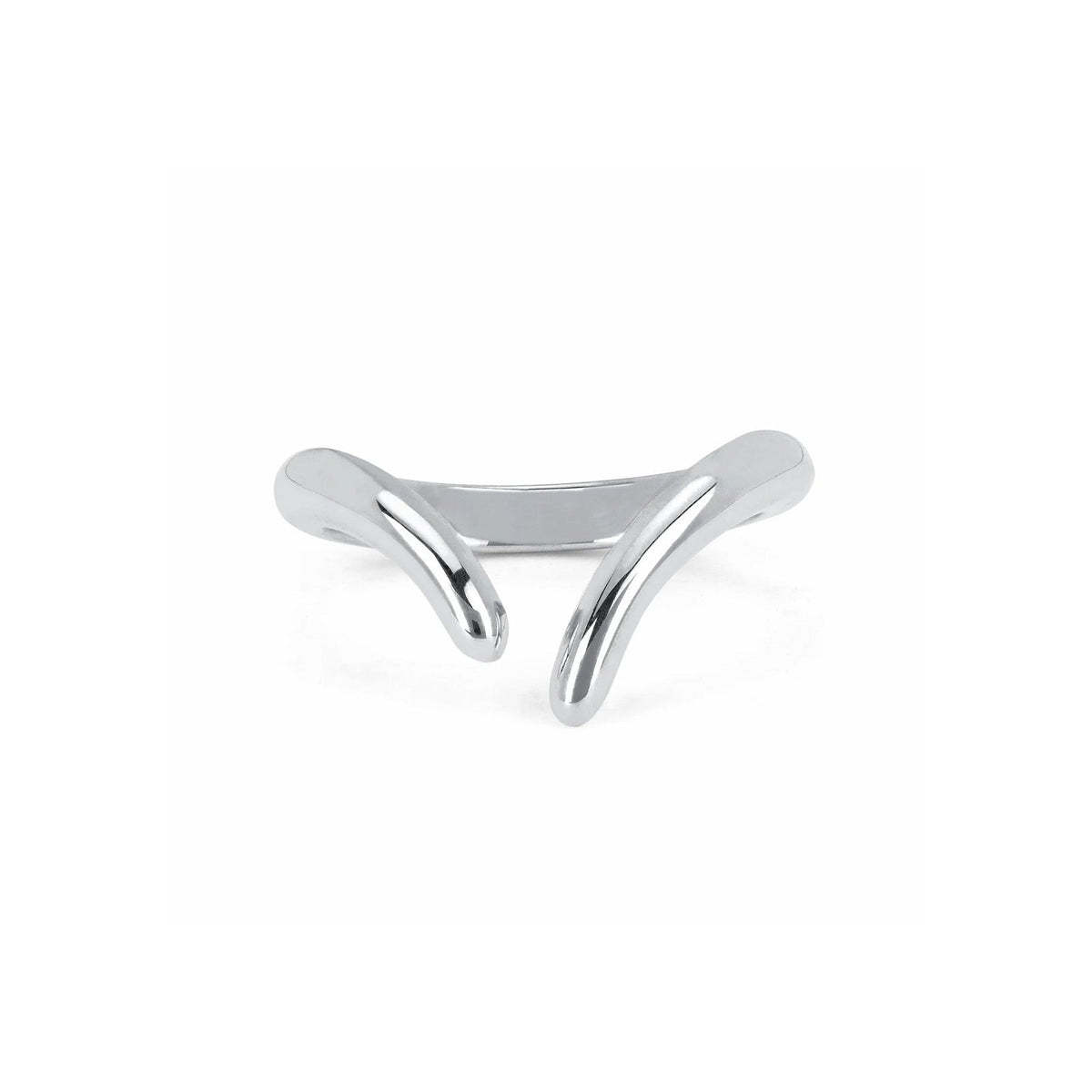 Men's Solid Tusk Ring White Gold 8 by Logan Hollowell Jewelry
