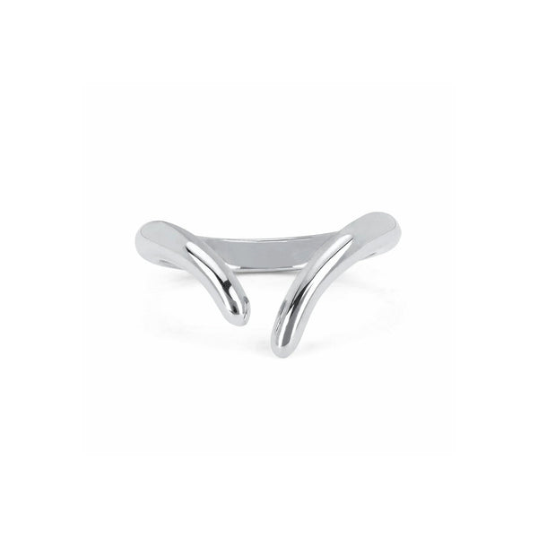 Men's Solid Tusk Ring White Gold 8 by Logan Hollowell Jewelry