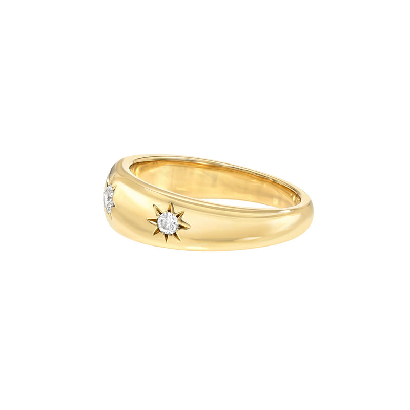 Star Set Rounded Ring (Off Size) by Logan Hollowell Jewelry