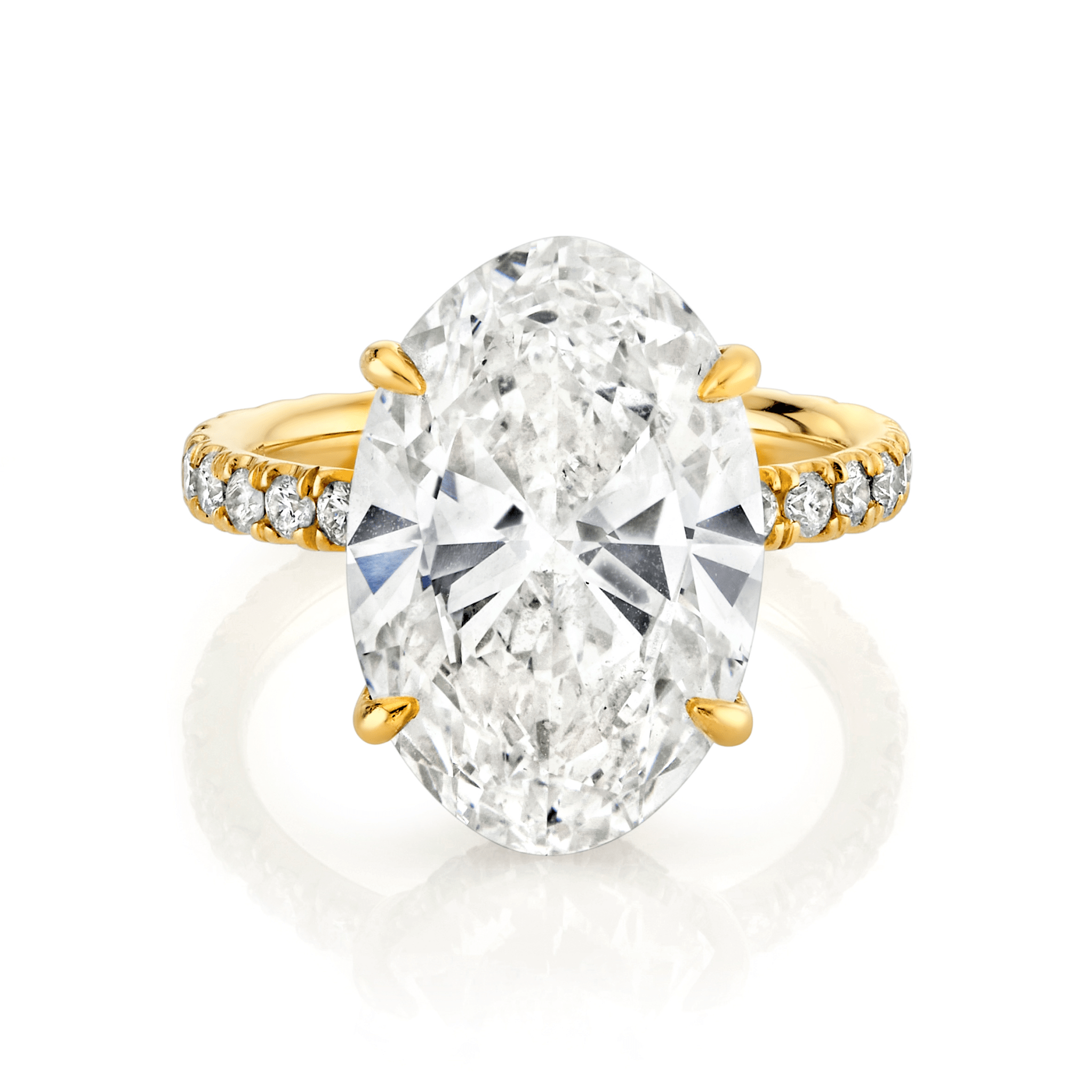 Eternal Oval Diamond Ring Setting Only Yellow Gold 6.5