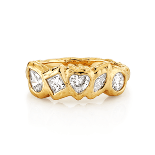 Harmony River Diamond Ring Yellow Gold 3 Lab-Created by Logan Hollowell Jewelry