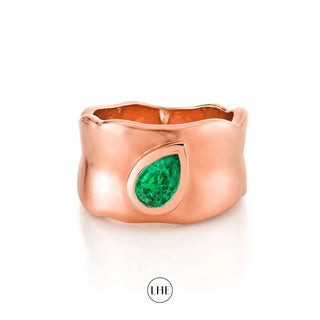 Water Drop Emerald River Cigar Band Rose Gold 3  by Logan Hollowell Jewelry