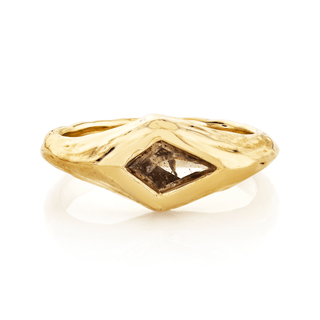 Kite Brown Diamond River Ring | Ready to Ship Yellow Gold 3  by Logan Hollowell Jewelry