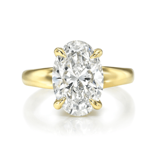 18K Oval Shape Diamond Solitaire with Tapered Cloud Fit Band | Ready to Ship Yellow Gold 5  by Logan Hollowell Jewelry