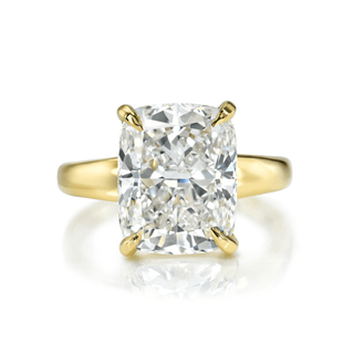 18K Cushion Cut Diamond Solitaire with Tapered Cloud Fit Band | Ready to Ship Yellow Gold 5 by Logan Hollowell Jewelry