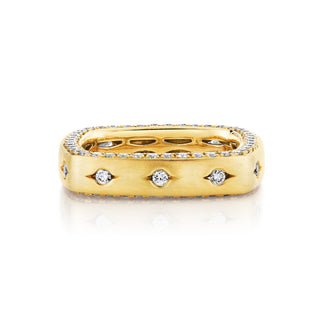 12 Wishes Square Diamond Ring Yellow Gold 3  by Logan Hollowell Jewelry