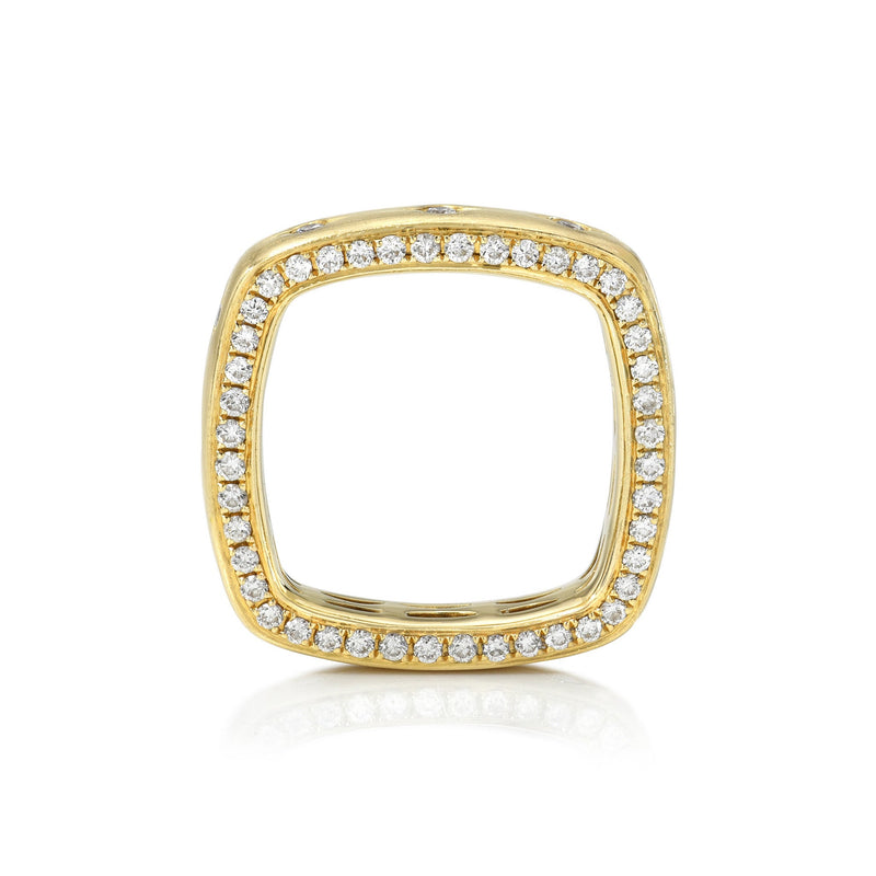 12 Wishes Square Diamond Ring by Logan Hollowell Jewelry
