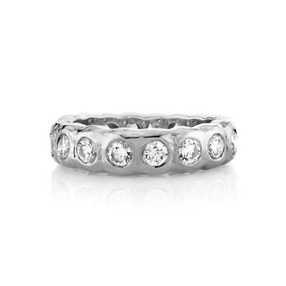 Graduated Round Diamond Eternity River Ring White Gold 3 by Logan Hollowell Jewelry