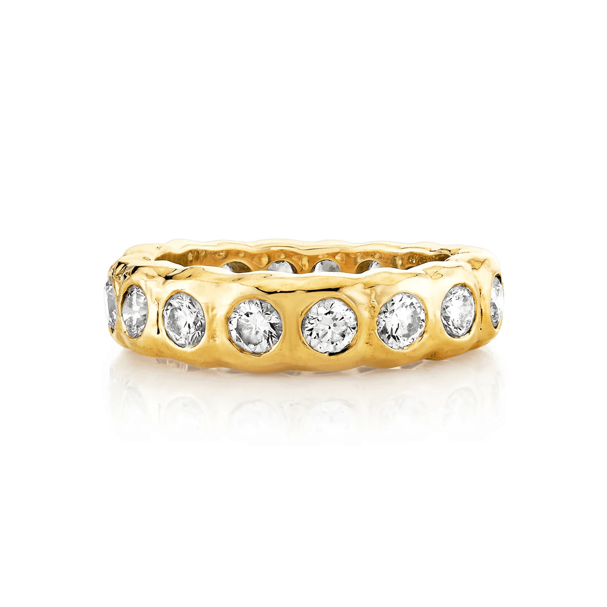 Graduated Round Diamond Eternity River Ring Yellow Gold 2.75 by Logan Hollowell Jewelry