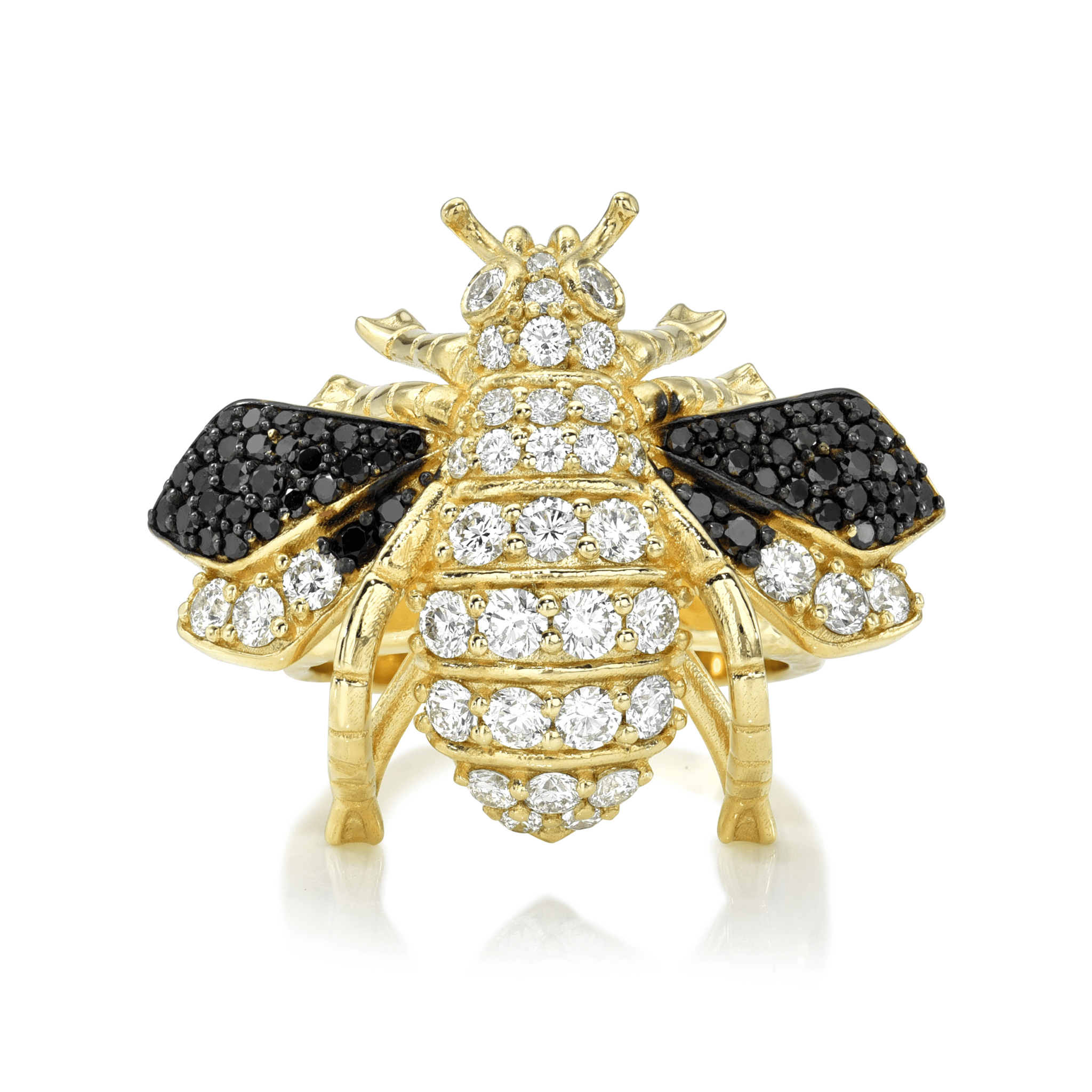 Queen Bee Diamond Ring Yellow Gold 5.5 by Logan Hollowell Jewelry