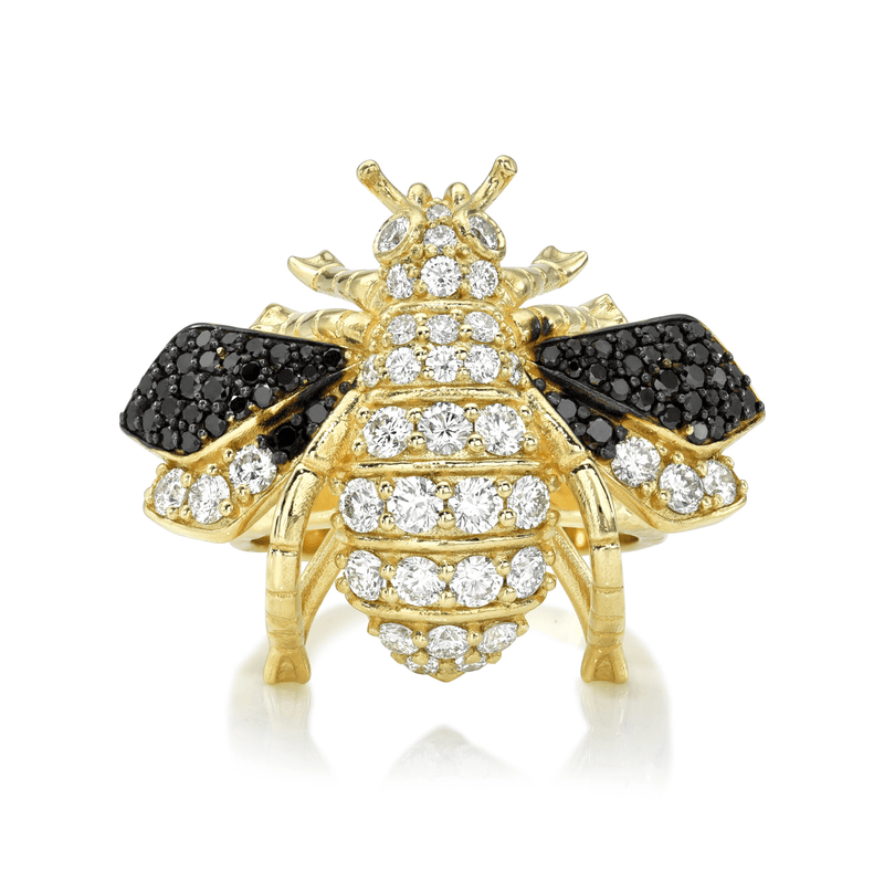 Queen Bee Diamond Ring Yellow Gold 5.5 by Logan Hollowell Jewelry