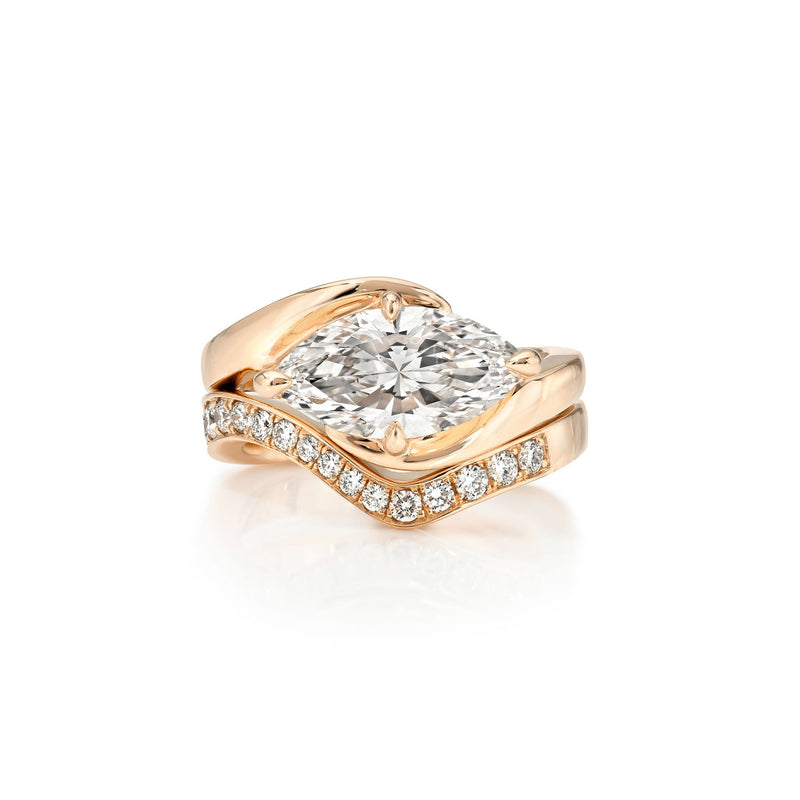 The Onde Marquise Diamond Duo by Logan Hollowell Jewelry