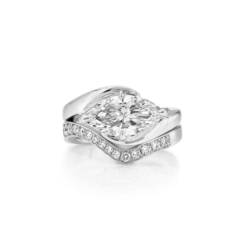 The Onde Marquise Diamond Duo by Logan Hollowell Jewelry