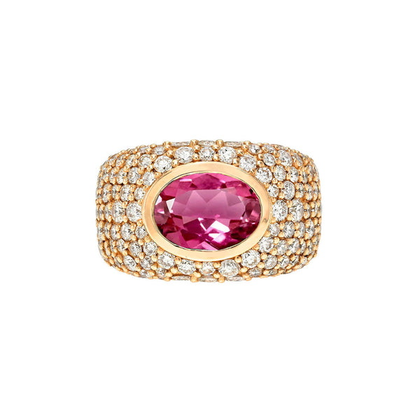 The OG Rubelite Signet Ring Rose Gold 3 by Logan Hollowell Jewelry