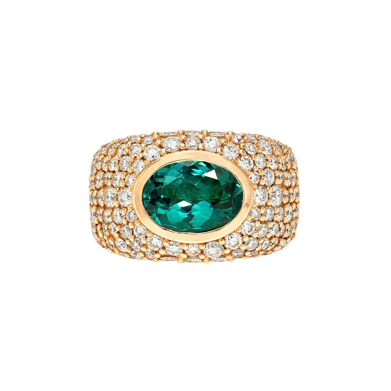 The OG Lagoon Tourmaline Signet Ring Rose Gold 2.5 by Logan Hollowell Jewelry