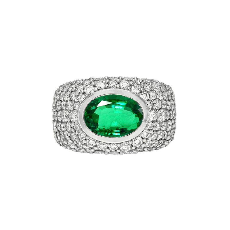 The OG Emerald Signet Ring White Gold 3 by Logan Hollowell Jewelry