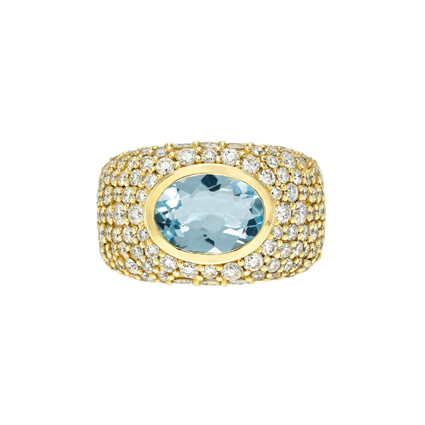 The OG Aquamarine Signet Ring Yellow Gold 3 by Logan Hollowell Jewelry