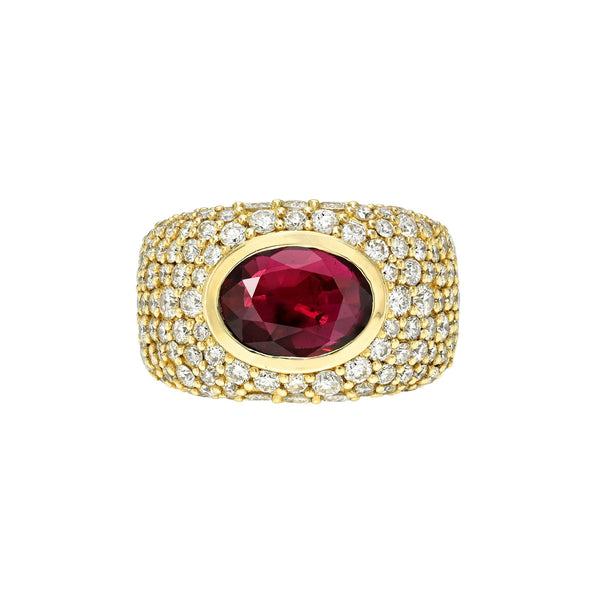 The OG Ruby Signet Ring Yellow Gold 3 by Logan Hollowell Jewelry