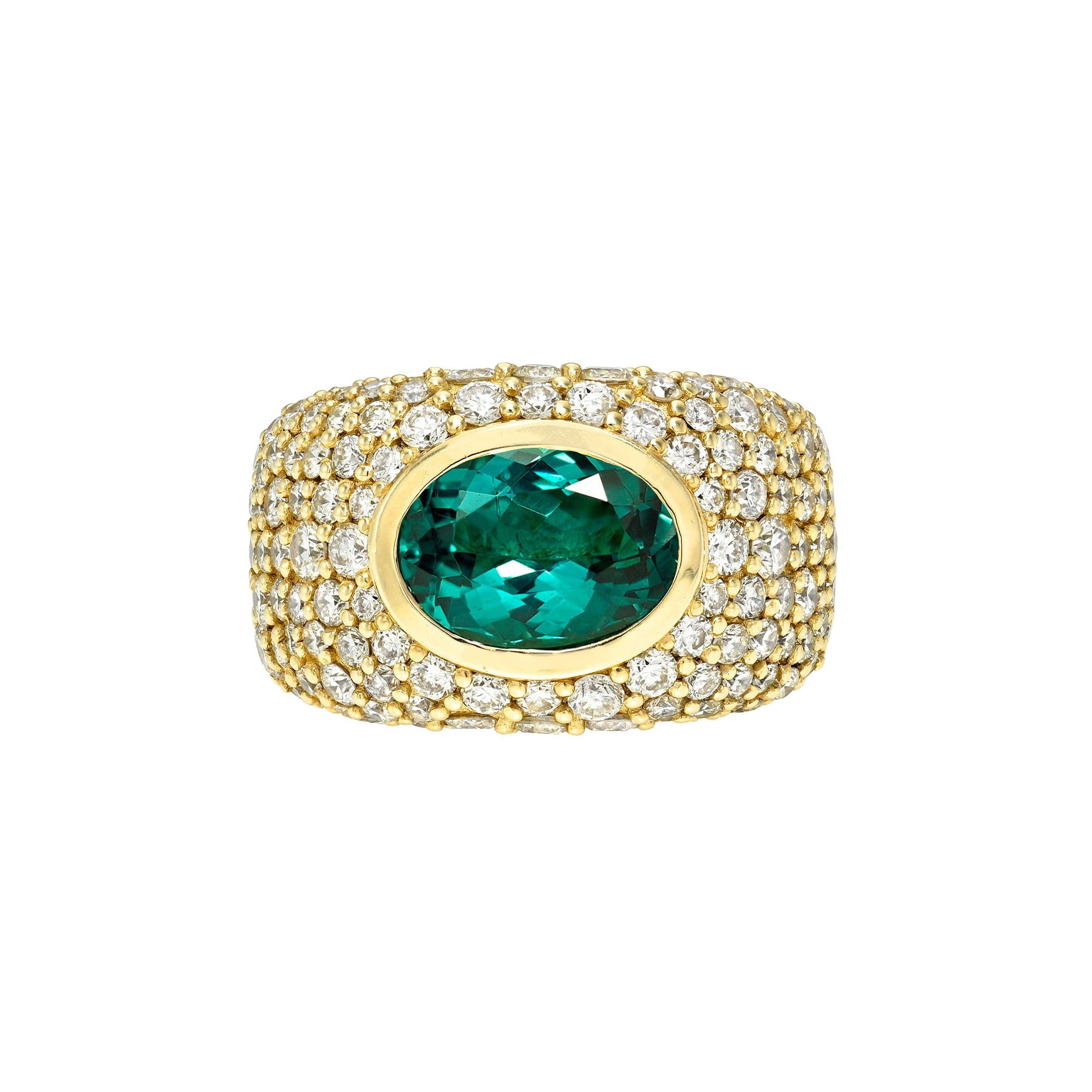 The OG Lagoon Tourmaline Signet Ring Yellow Gold 2.5 by Logan Hollowell Jewelry