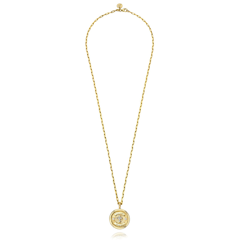 Diamond Cross Coin with Solid Border | Ready to Ship by Logan Hollowell Jewelry