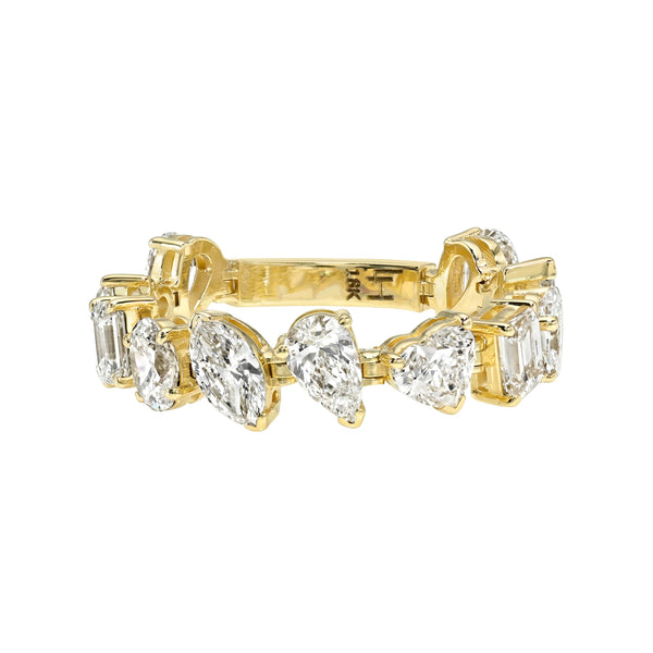 Fortuna Diamond Flex Ring Yellow Gold 3 by Logan Hollowell Jewelry
