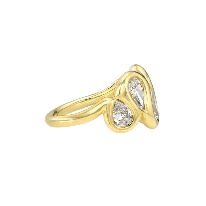Enigma Diamond Reverse Water Drop Ring by Logan Hollowell Jewelry