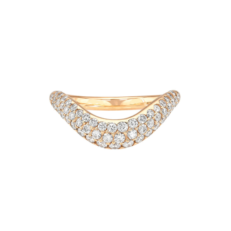 Enigma Pavé Diamond Band Rose Gold 3 14K by Logan Hollowell Jewelry