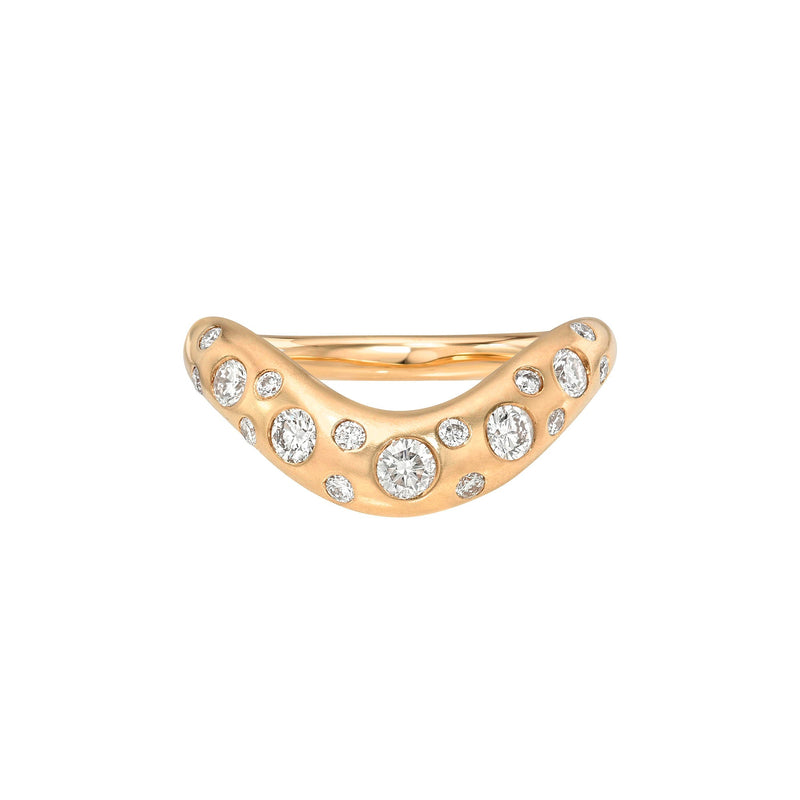 Enigma Oracle Set Diamond Wave Band Rose Gold 3 by Logan Hollowell Jewelry