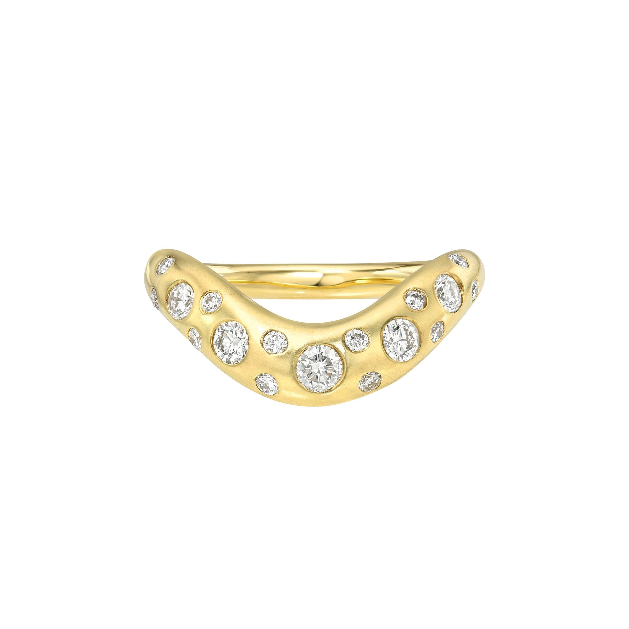 Enigma Oracle Set Diamond Wave Band Yellow Gold 3 by Logan Hollowell Jewelry