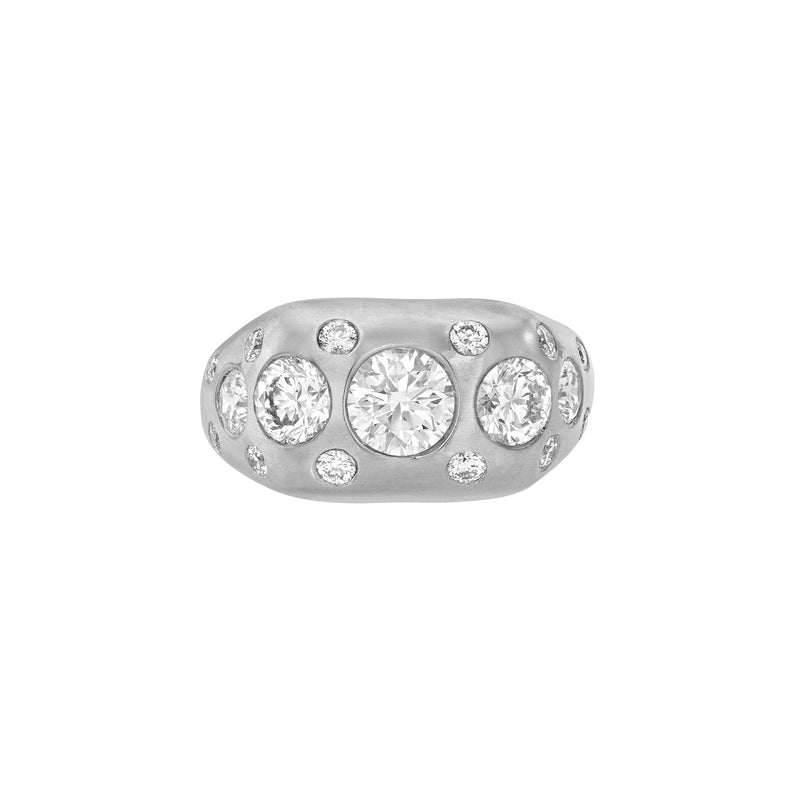 Oracle Diamond Signet Ring White Gold 3 by Logan Hollowell Jewelry