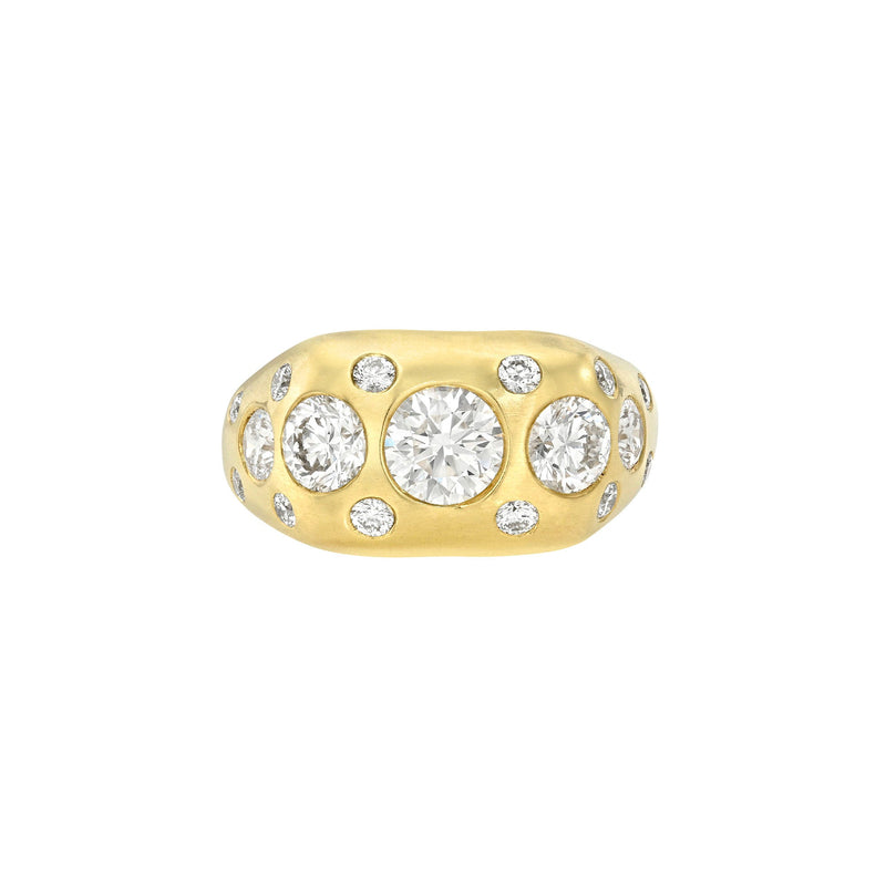 Oracle Diamond Signet Ring Yellow Gold 3 by Logan Hollowell Jewelry