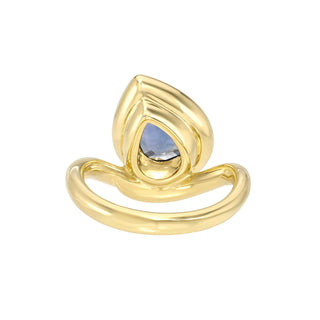 Enigma Water Drop Teal Sapphire Ring by Logan Hollowell Jewelry