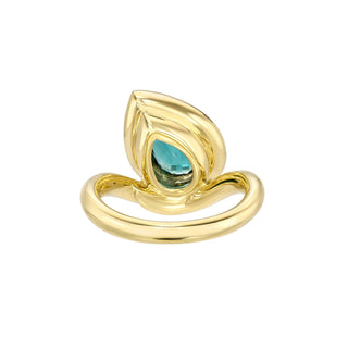 Enigma Water Drop Lagoon Tourmaline Ring by Logan Hollowell Jewelry