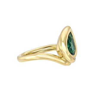 Enigma Water Drop Lagoon Tourmaline Ring by Logan Hollowell Jewelry