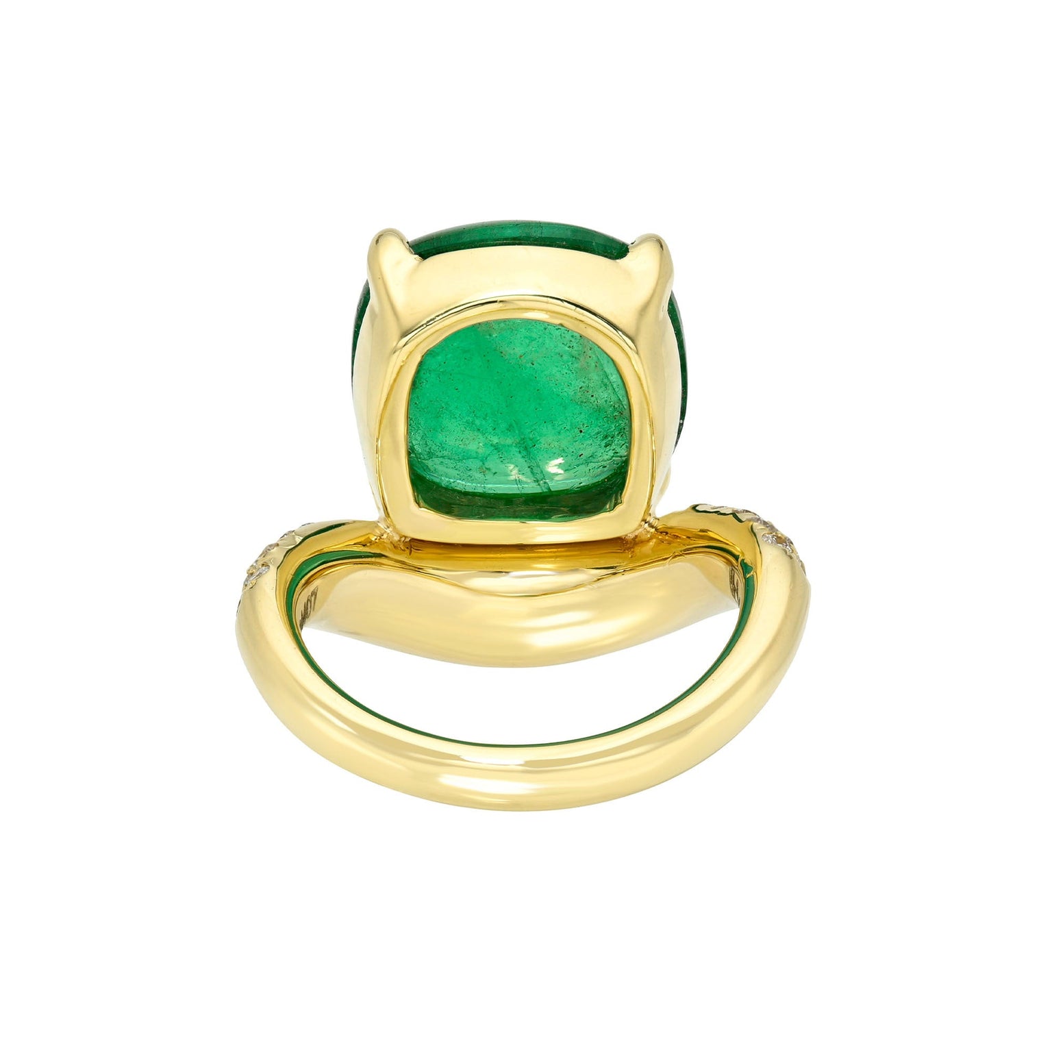 Emerald & Diamond Enigma Wave Ring by Logan Hollowell Jewelry